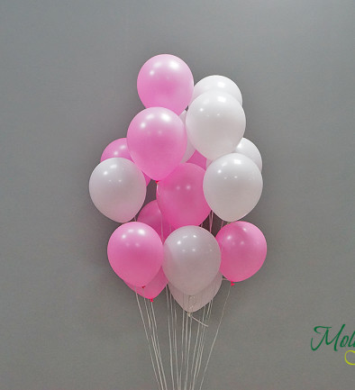 Набор из белых и розовых шаров (17 шт) Фото 394x433